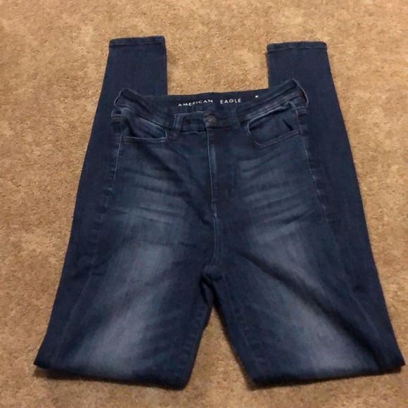 AMERICAN EAGLE curvy highest rise dark wash skinny jeans V26 - Picture 2 of 8